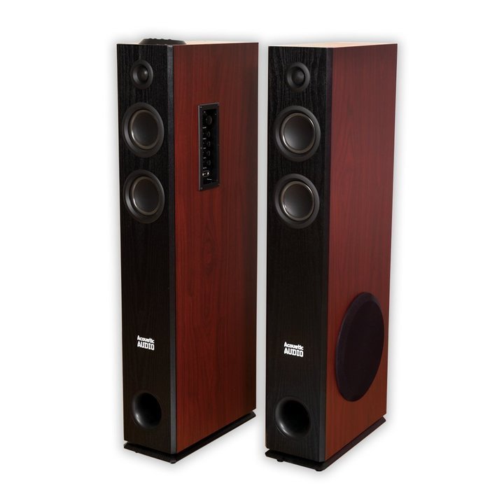 Acoustic Audio TSi500 Bluetooth Powered Floorstanding Tower Home Multimedia Speaker Pair N3