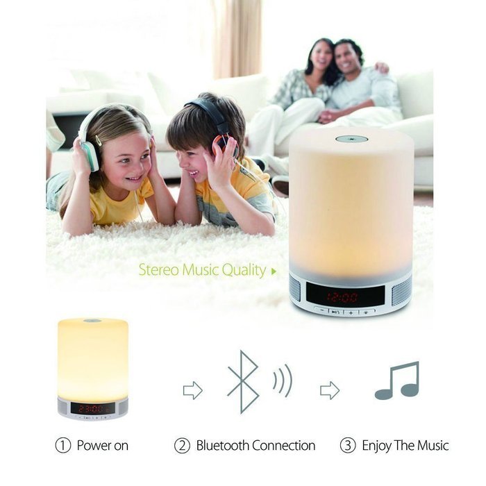 KoTeel LED Bluetooth Speaker, All-in-one Portable Wireless Bluetooth Speakers with LED Table Lamp, Alarm Clock... N6