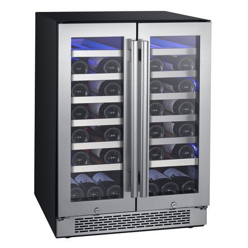 Avallon 42 Bottle 24" Dual Zone French Door Built-In Wine Cooler N3