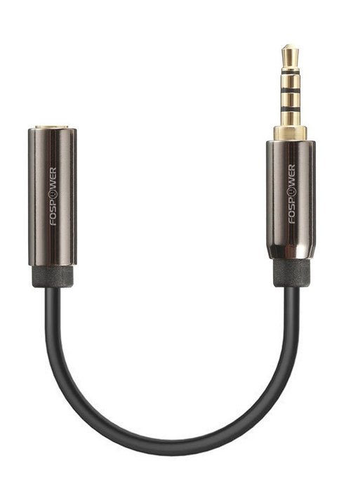 FosPower (4 Inch) 3.5mm Male to 3.5mm Female Auxiliary 4-Conductor TRRS Stereo Audio Extension Cable [24K Gold... N7