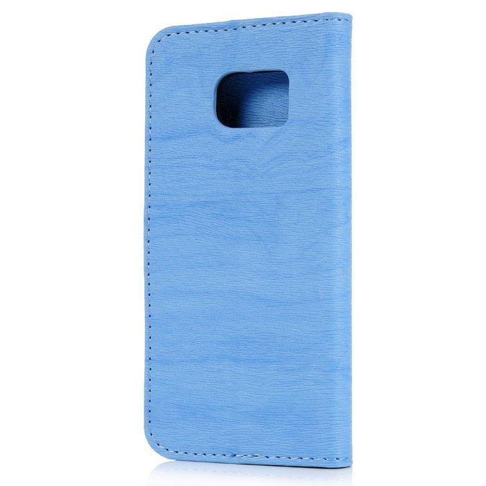Badalink Galaxy S7 Wallet Case Wood Texture Premuim PU Leather Case Slim Fit Flip Folio Kickstand Case with Card... N34