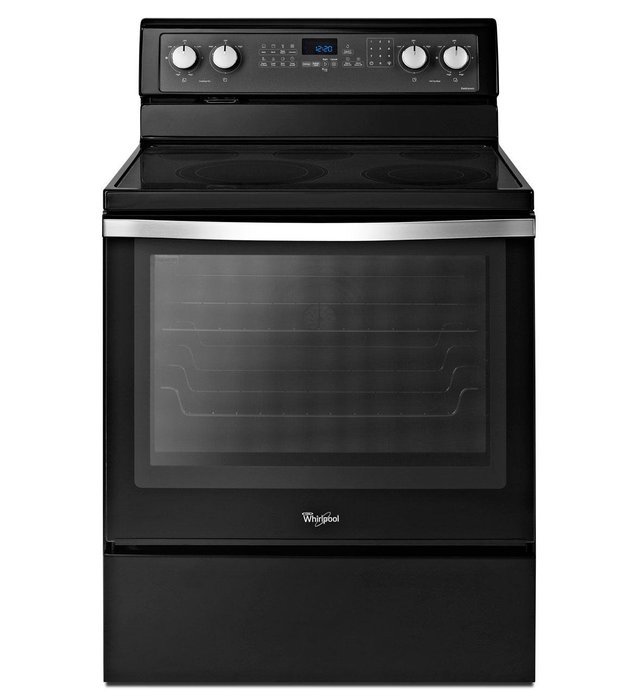 Whirlpool WFE710H0AE 30" Black Electric Smoothtop Range - Convection N4