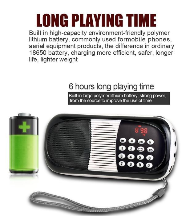 Timorn Mini Portable FM Radio Speaker Music Player Support USB Disk Input/ Micro SD/TF Card For Mobile Phone,MP3... N7