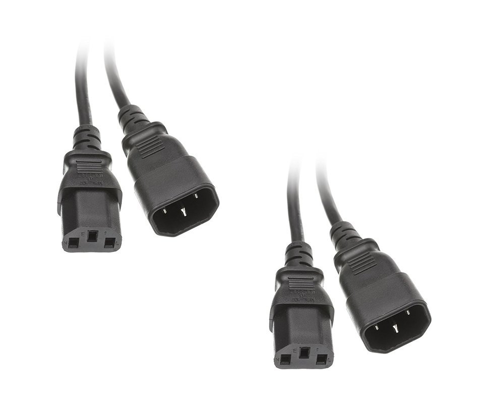 C&E 6-Foot Computer/Monitor Power Extension Cord, C13 to C14, 10 Amp, Black - 10 Pack (CNE25965) N4
