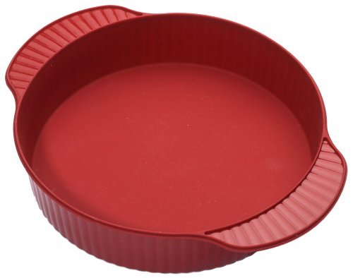 Roshco RBS02R Silicone 9-Inch Round Cake Pan, Red