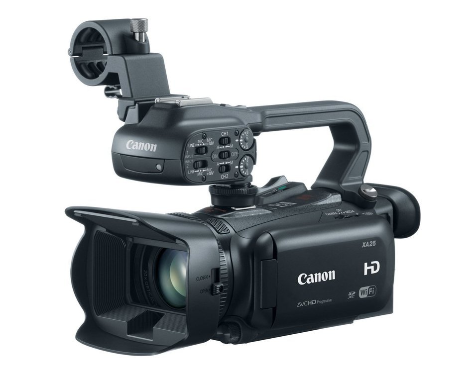 Canon XA25 Professional Camcorder with 2pc 32GB High Speed Memory Cards + Wideangle Lens + Telephoto Lens + LED... N2