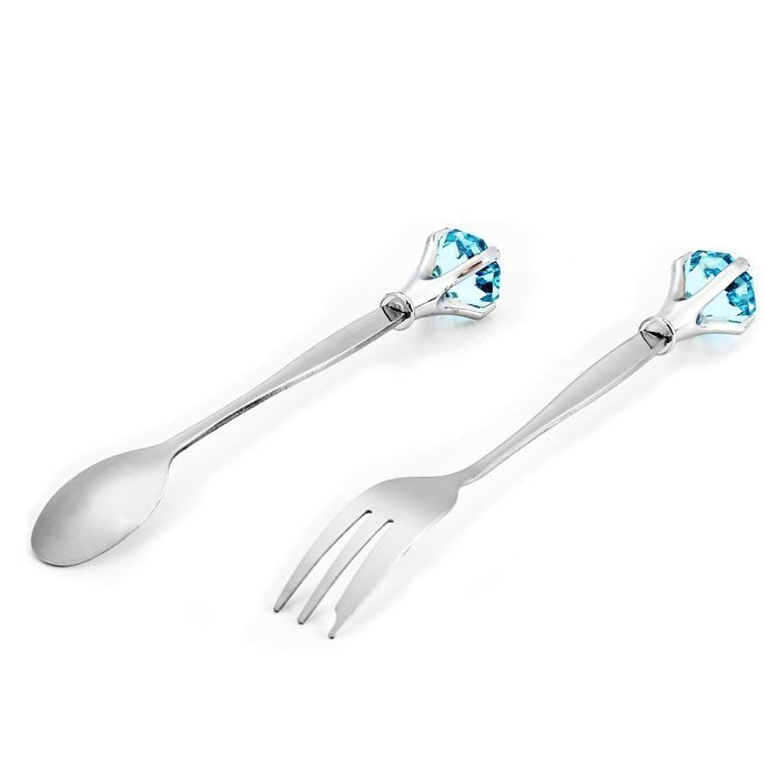 Stainless Steel Diamond Shaped Fork Spoon Tableware and Smooth Surface