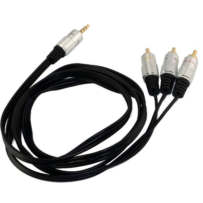 Aluminum Shell and Gold Plated Adapter of 5Ft 1.5m&nbsp;4-Pin 3.5mm Stereo Male to 3 RCA Male Splitter Extension Cable...