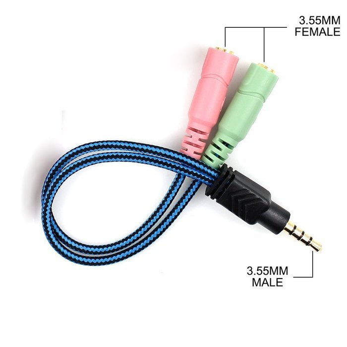 ENVEL 3.5mm Jack Cable Adapter Kit Mutual Convertors for PC headset and Smartphone Tablet Earphone with Headphone... N2