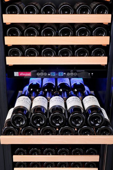 Allavino Classico Series 172 Bottle Dual-Zone Wine Refrigerator Right Hinge Black Glass Door N6