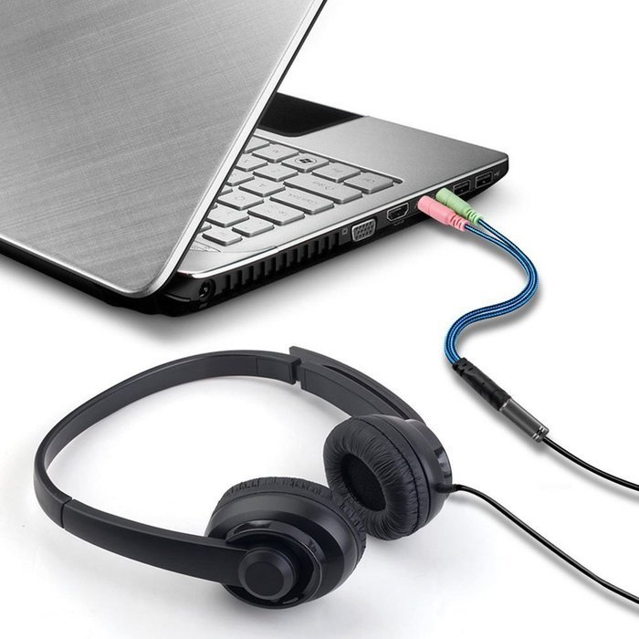 ENVEL 3.5mm Jack Cable Adapter Kit Mutual Convertors for PC headset and Smartphone Tablet Earphone with Headphone... N5