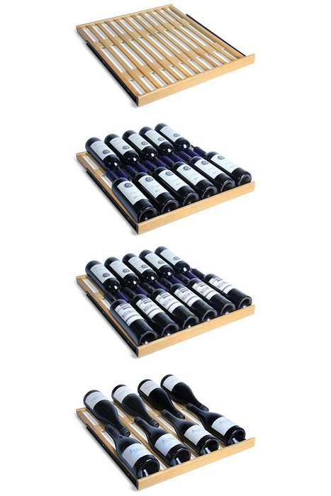 Allavino Classico Series 172 Bottle Dual-Zone Wine Refrigerator Right Hinge Black Glass Door N8