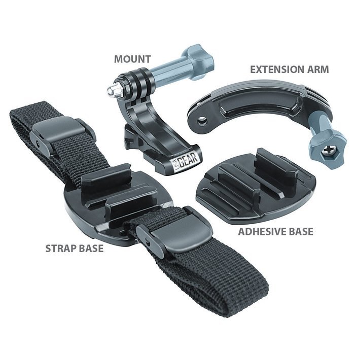 Action Camera Mounting Bundle including a Wrist , Helmet , Chest and Head Strap by USA Gear - Works With GoPro... N2