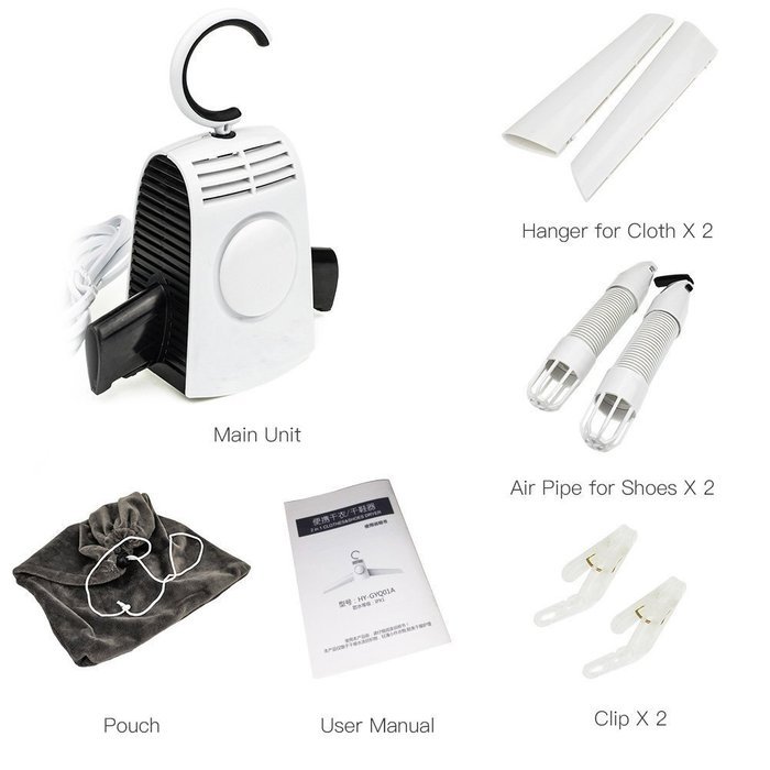 Mini Portable Clothes Shoes Dryer Hanger with Adjustable Hot and Cold Wind for Travel Business Home