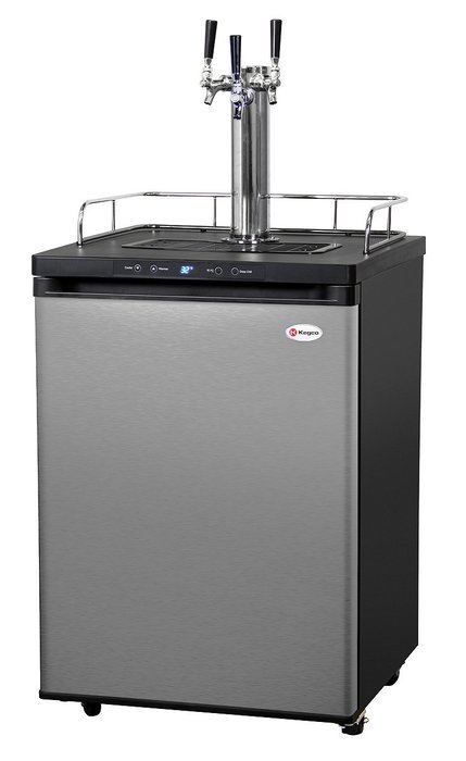 Kegco Full-Size Digital Homebrew Kegerator Triple Faucet Ball Lock Keg Dispenser Stainless N3