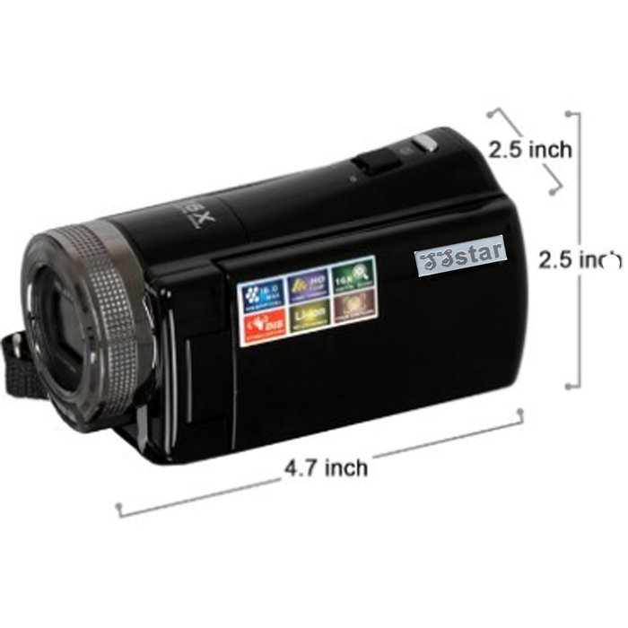 SSstar HDMI 720p 2.7 Inch TFT LCD Rotation Digital Video Camcorder 16.0MP 16X Zoom Camera DV Video Recorder (Black) N4