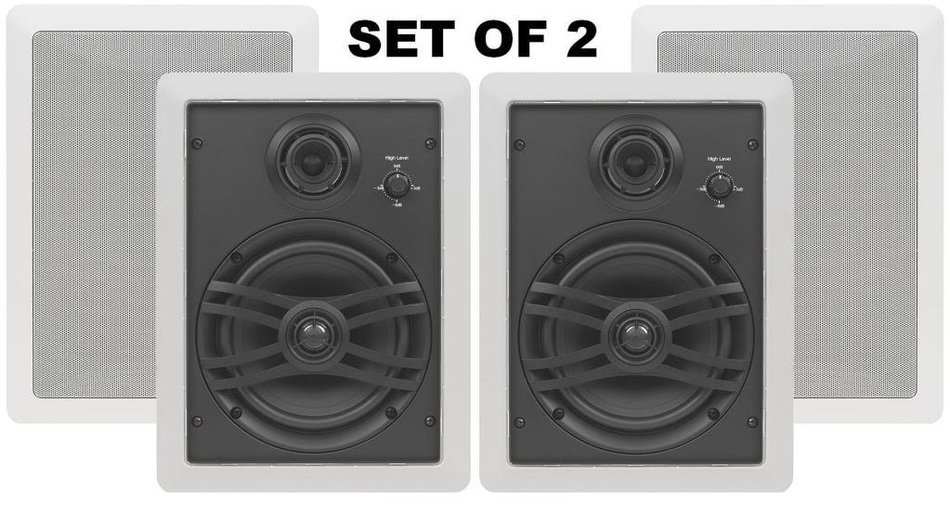 Yamaha Custom Easy-to-install In-Wall Flush Mount 3-Way 150 watts Natural Sound Speaker Set (Pair of 2) with a... N4