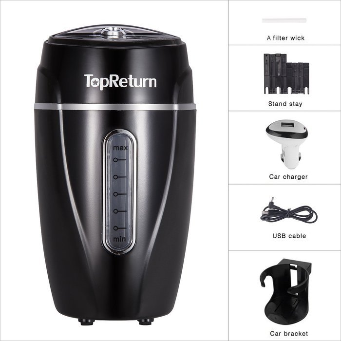 TopReturn Car Air Humidifier, Cool Mist Humidifier, 180ML USB Small Humidifier, Portable Humidifier for Car, Home... N2