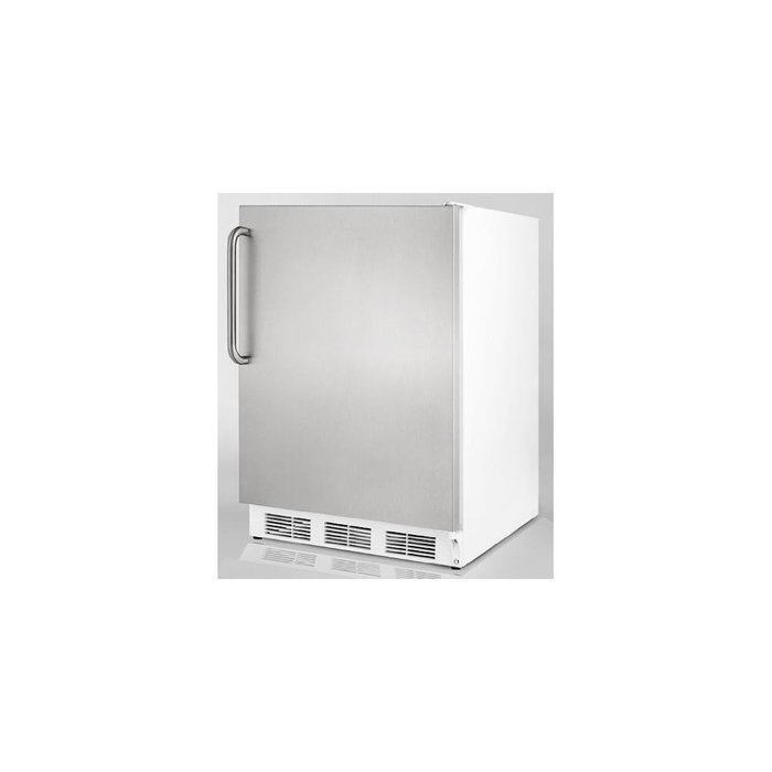 Summit Commercial 5.5 cu. ft. Free Standing or Under-Counter All-Refrigerator with Front Lock in Wh
