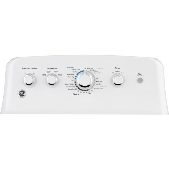GE 7.2 Cu Ft Front Loading White Gas Dryer N3
