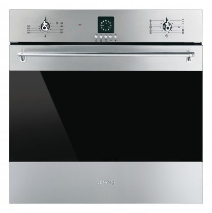 Smeg SF399XU 24" Classic Single Wall Oven with 10 Cooking Modes True European Convection Digital Analog LED Electronic...