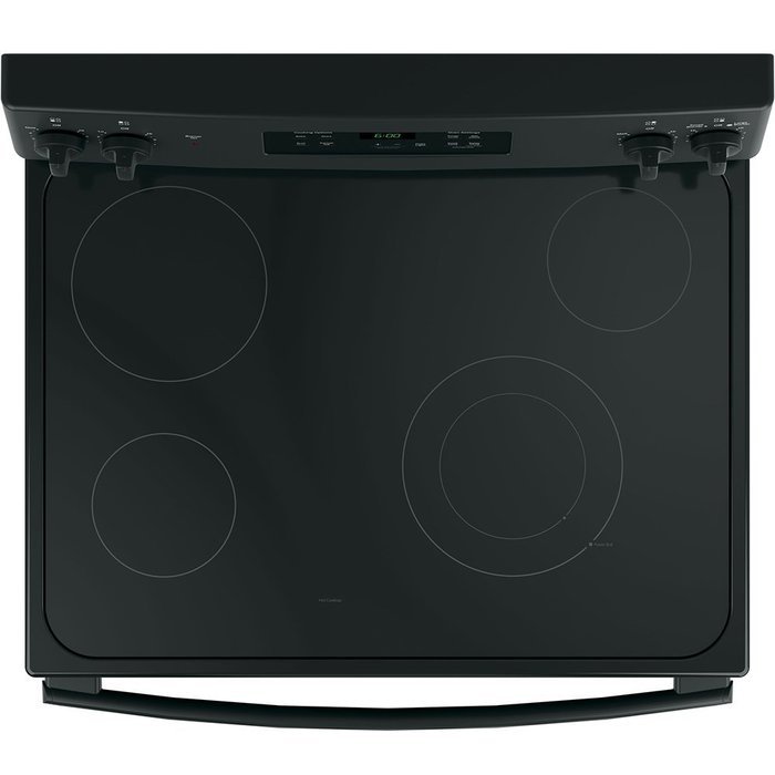 GE JBS60DKBB 30" Electric Freestanding Range with 4 Burners, Smoothtop, 5.3 cu. ft. Primary Oven Capacity,in Black N3
