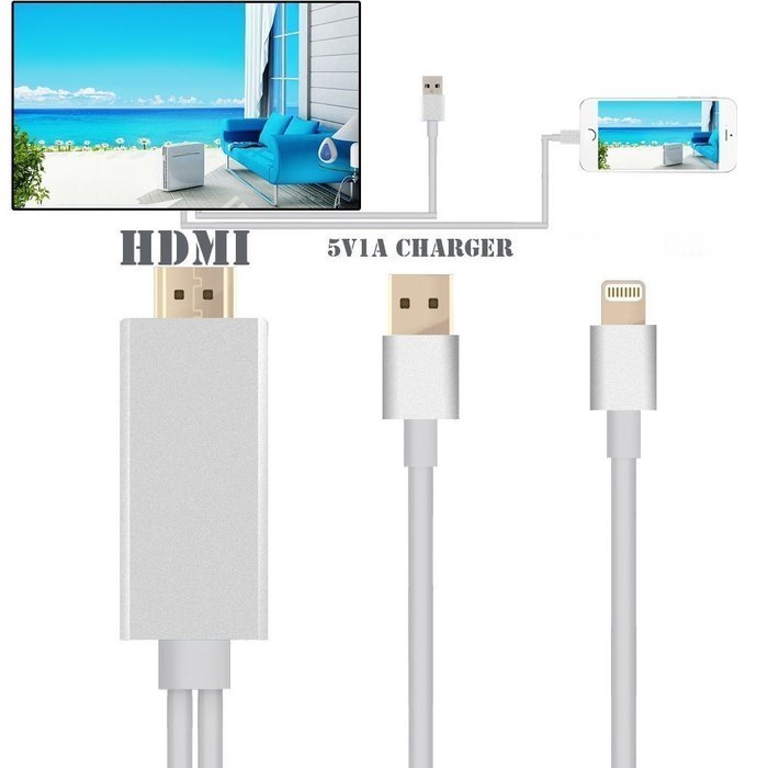 1080P iPhone Lightning 8 Pin to HDMI Cable Connector,BAIVON 6.5 Feet HD High Speed HDTV Converter Adapter with... N22