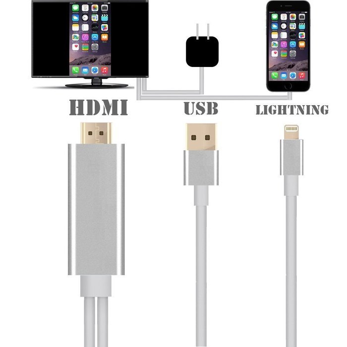 1080P iPhone Lightning 8 Pin to HDMI Cable Connector,BAIVON 6.5 Feet HD High Speed HDTV Converter Adapter with... N23