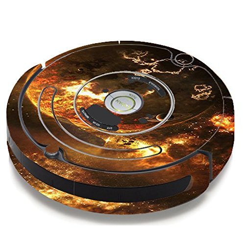 Skin Decal Vinyl Wrap For IRobot Roomba 650 655 Vacuum / Planets Fire Saturn Rings
