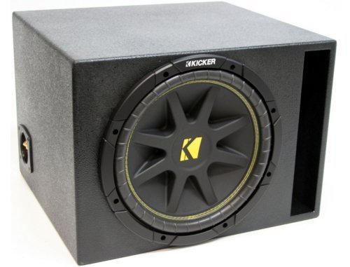 ASC Package Single 12" Kicker Sub Box Vented Port Rhino Coated Subwoofer Enclosure C12 Comp 300 Watts Peak