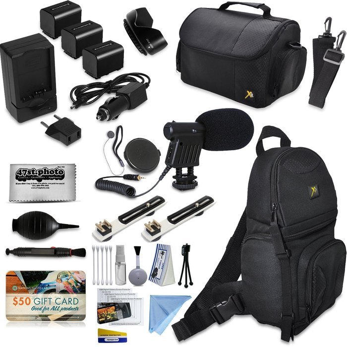 Sony FDR-AX53 4K HD Handycam Camcorder Video Camera + Tripod + Monopod + Light + Bag + Case + Lense + Mega Accessories... N2