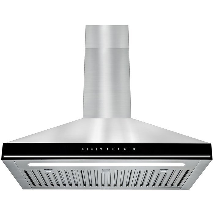Golden Vantage 30" Wall Mount Stainless Steel Black Touch Control Panel Kitchen Cooking Fan Range Hood Vent N7