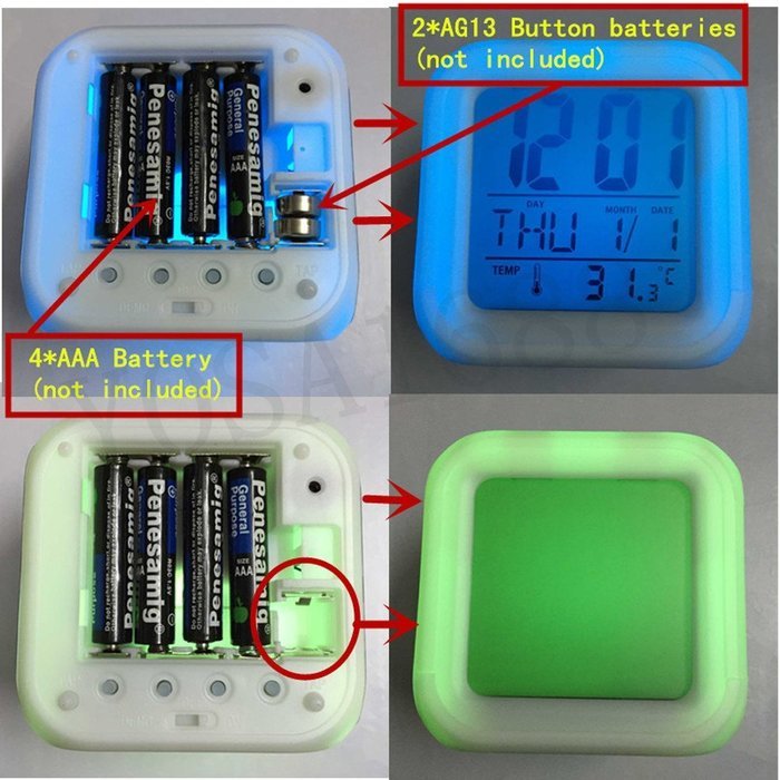 Yosa LED Colorful flash Touch lights princess Doll Clock toys alarm clock toys Dolls Accessories(L style) N6