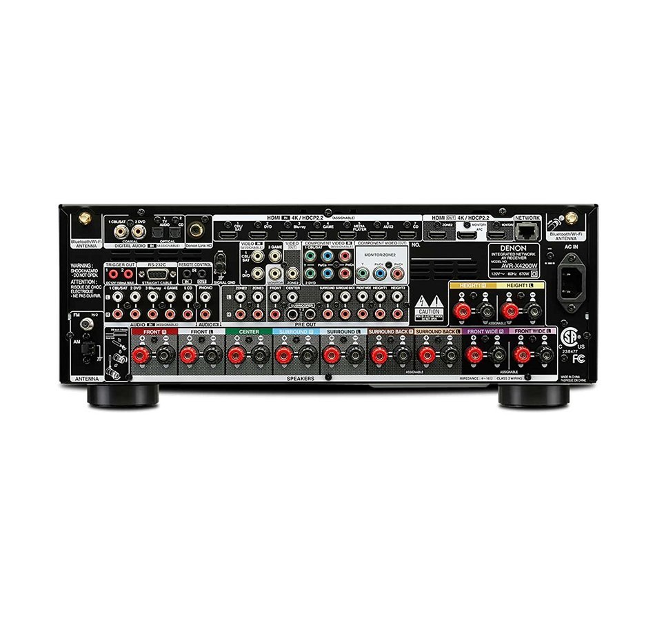 Klipsch Walnut Home Theater System Bundle (RP-280FA, RP-450CA) with Receiver (Denon AVRX4200W + Sub) N5