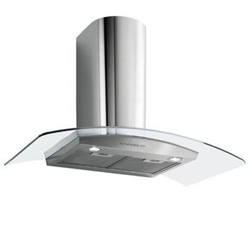 Saturno XL: Curved glass canopy, 4 speed electronic control, halogen light, metallic filters 30" Wall; 600 CFM...