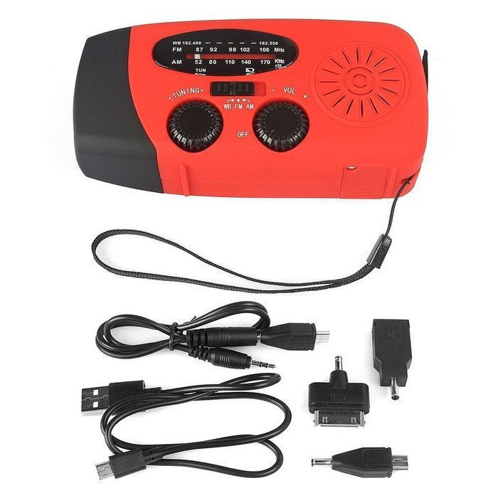 Oneplace Solar Dynamo Powered Radio Hand Crank AM/FM Emergency Radio - 3 LED Flashlight - Phone Charger Power... N8