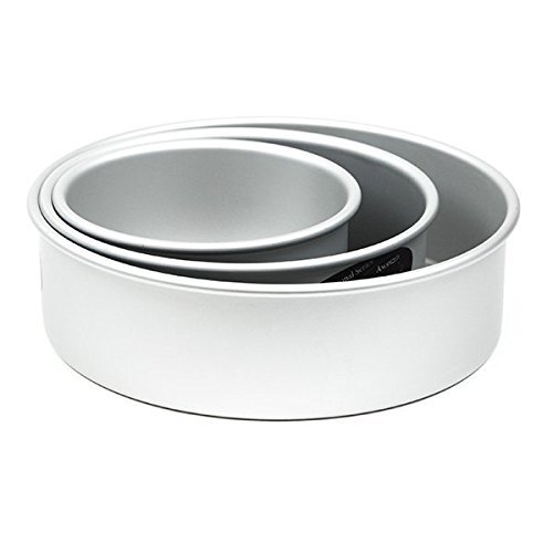 Cake Pan Set of 3, Round 3 Inches 6,8 & 10 inches by Fat Daddio's