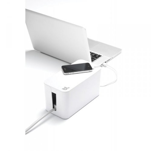 Bluelounge CableBox Mini White - Cable Management - Small Surge Protector Included N4