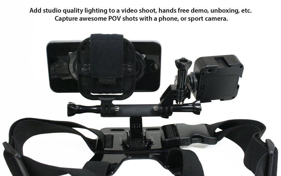 Action Mount Wearable Head Mount for Smartphone. Easily Record Action Video using your Smartphone, or GoPro Camera... N4