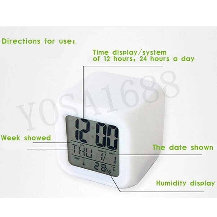 Yosa LED Colorful flash Touch lights princess Doll Clock toys alarm clock toys Dolls Accessories(L style) N7