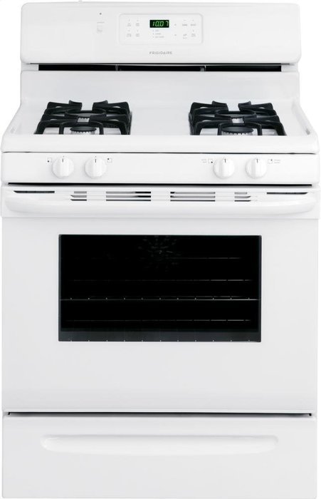 Frigidaire FFGF3024RW 30" Freestanding Gas Range with 18000 BTU Oven, 4 Burners in White