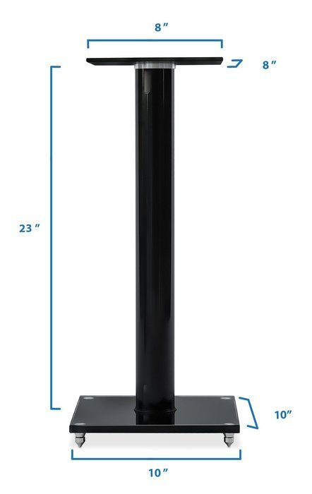 Mount-It! Floor Speaker Stands for Satellite Speakers and Surround Sound (5.1 and 2.1) Systems, Glass and Aluminum... N16