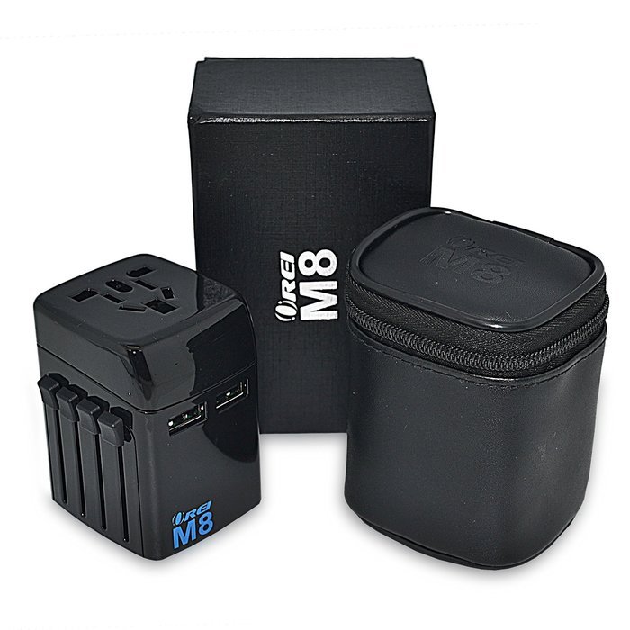 OREI 3 in 1 Continental Europe Travel Adapter Plug with USB and Surge Protection - Type C - Turkey, Italy & More N2