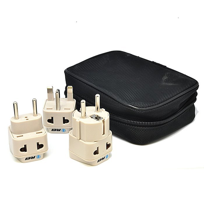 OREI 3 in 1 Continental Europe Travel Adapter Plug with USB and Surge Protection - Type C - Turkey, Italy & More N4