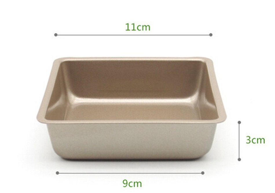 GAMT 4 Inch Square Baking Mold 2 Pcs N2