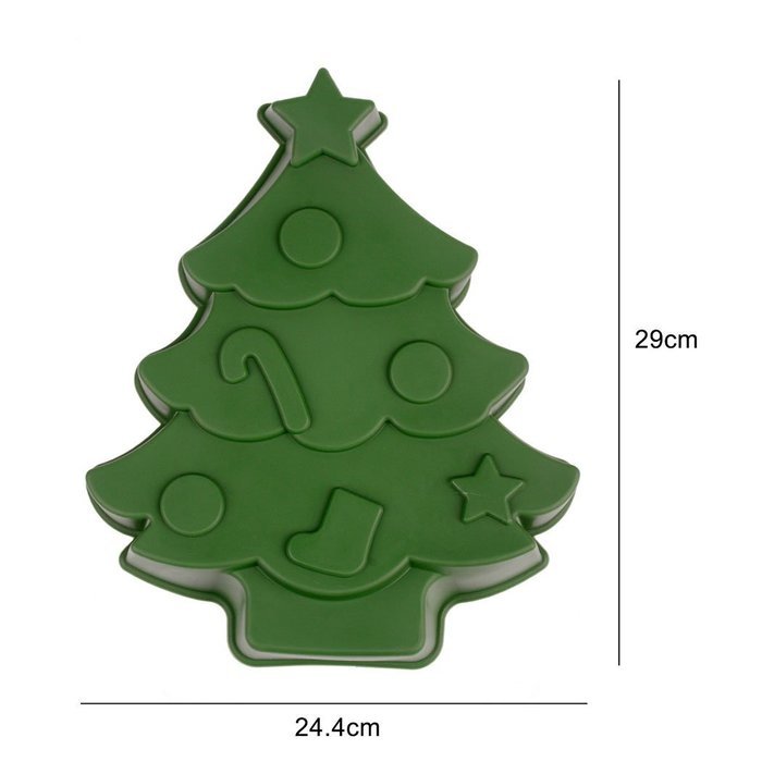 inkint Large Christmas Tree Cake Making Mold DIY Baking Mould -60℃ to 240 ℃ Oven and Refrigerator Forming Mold... N4