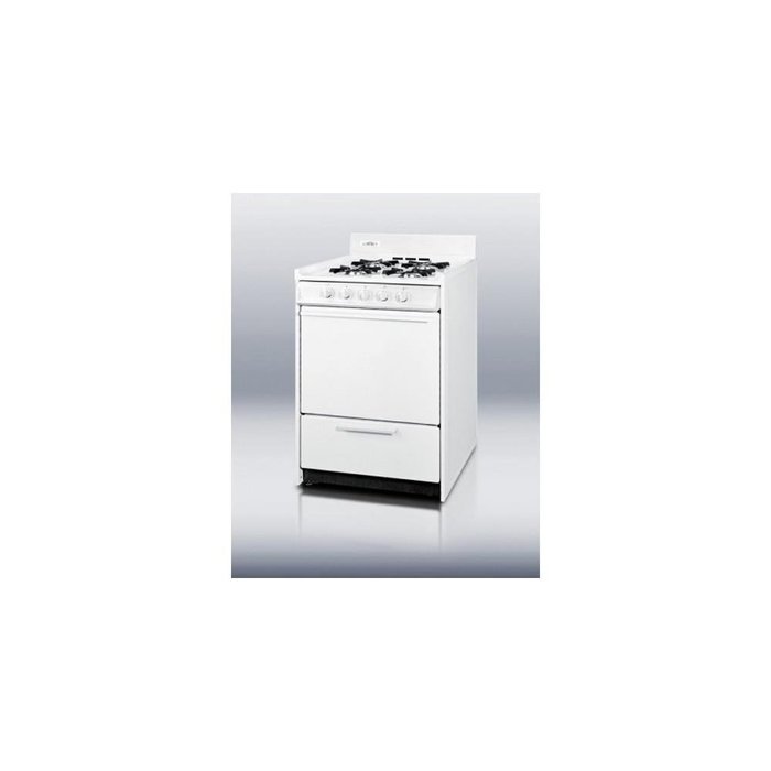 Summit WNM6107F 24" White Gas Sealed Burner Range N3