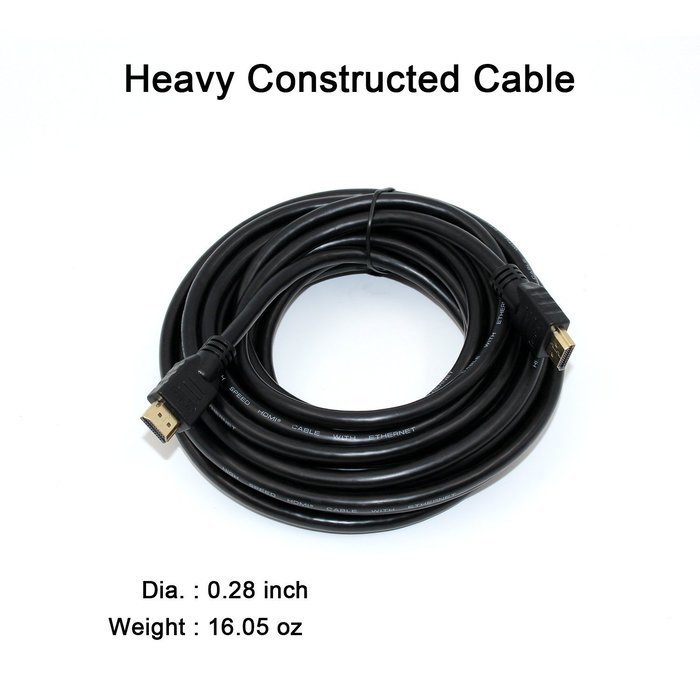 HDMI Cable, TecBillion High Speed CL3 Rated 2.0 HDMI Cable - Supports 4K, 3D and Audio Return, 25 Feet, Black N12