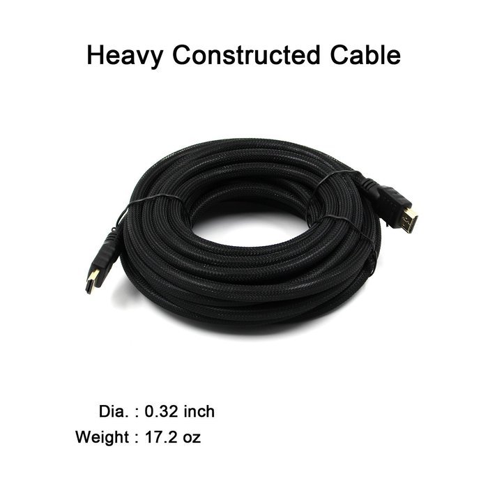 HDMI Cable, TecBillion High Speed CL3 Rated 2.0 HDMI Cable - Supports 4K, 3D and Audio Return, 25 Feet, Black N14