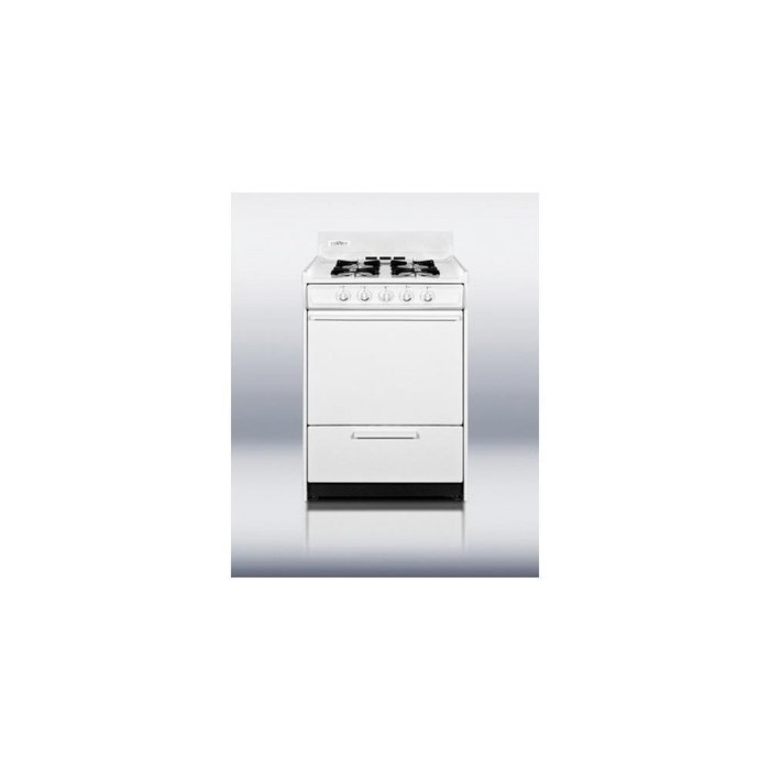 Summit WNM6107F 24" White Gas Sealed Burner Range N4